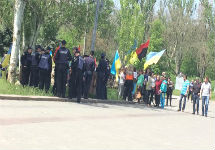 Первомайский митинг в Херсоне. Фото с ФБ-страницы Евгения Волкова