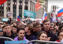 Митинг на проспекте Сахарова, 10.08.2019. Кадр трансляции